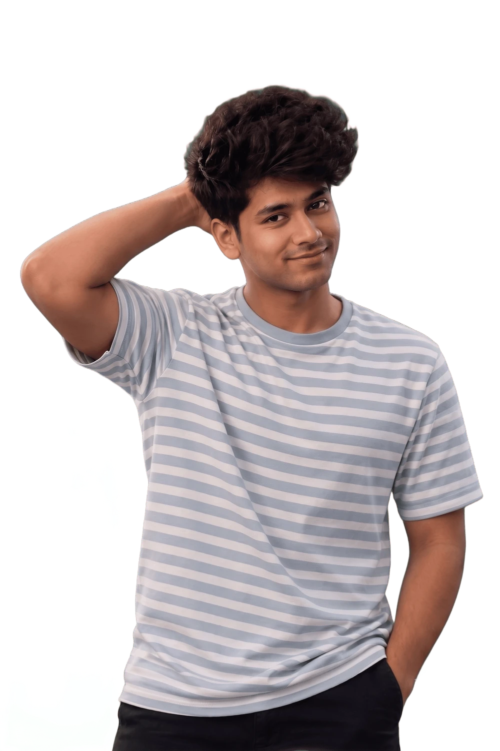 Soumit Sahu, smiling, hand behind his head